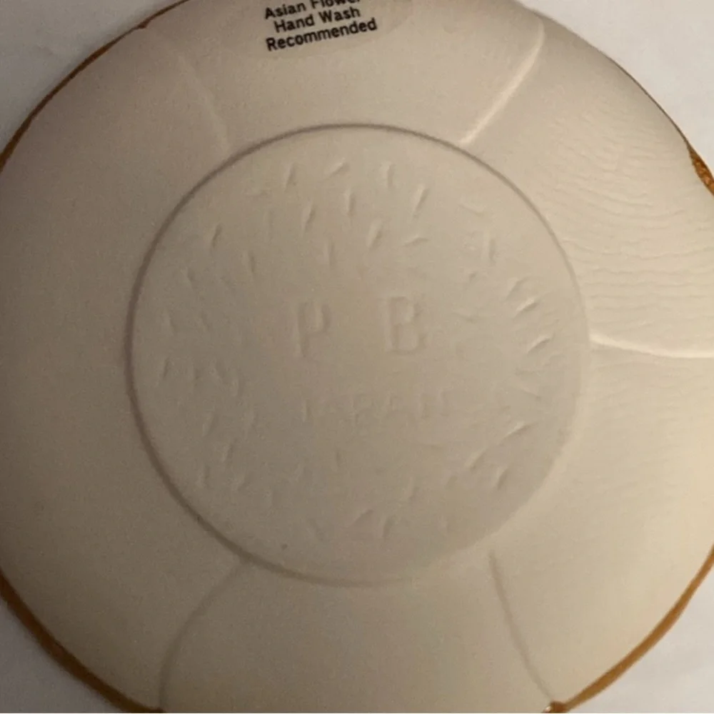 Pottery Barn ceramic, Asian Flower Small Appetizer plates set of 4
